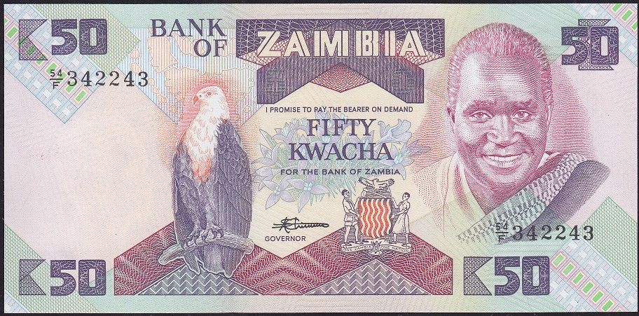Zambia 50 Kwacha 1980 Çil Pick 28 - 342243 Radar