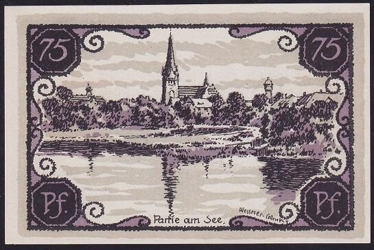 Almanya 75 Pfennig Notgeld 1921 Çil