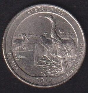 Amerika Çeyrek Dolar 2014 D Hatıra Everglades Ulusal Parkı Mahallesi
