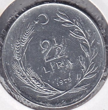1979 Yılı 2.5 Lira Düz
