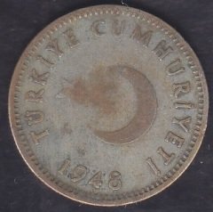 1948 Yılı 1 Lira Gümüş