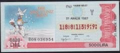 1987 31 Aralık Yarım Bilet - Y Serisi