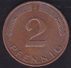 Almanya 2 Pfennig 1991 J