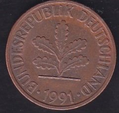 Almanya 2 Pfennig 1991 J