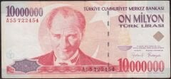 7.Emisyon 10 000 000 Lira A55 722454 Temiz
