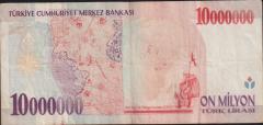 7.Emisyon 10 000 000 Lira C67 234077 Çok Temiz