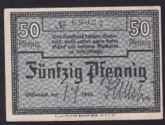 ALMANYA 50 PFENNİNG NOTGELD 1920 ÇİL