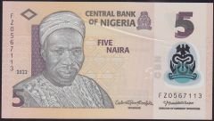 Nijerya 5 Naira 2022 Çilaltı