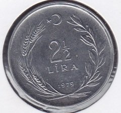 1979 Yılı 2.5 Lira Ters