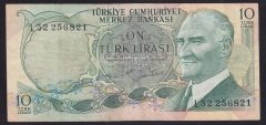 6.EMİSYON 2.TERTİP 10 LİRA L52 256821 ÇOK TEMİZ