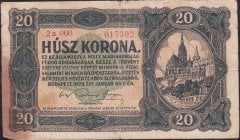 Macaristan 20 Korona 1920 Temiz