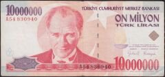 7.Emisyon 10 000 000 Lira A54 830940 Çok Temiz