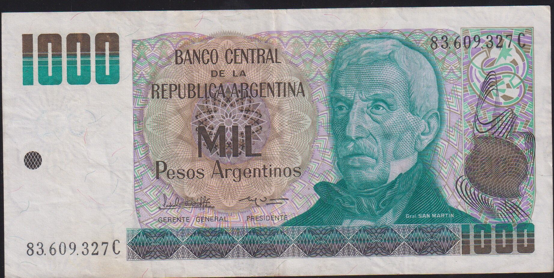 Arjantin 1000 Pesos 1983 Çok Temiz+ Pick 317b