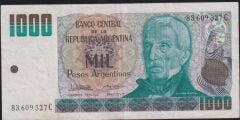 Arjantin 1000 Pesos 1983 Çok Temiz+ Pick 317b