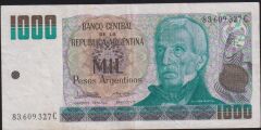Arjantin 1000 Pesos 1983 Çok Temiz+ Pick 317b
