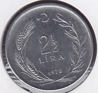 1978 Yılı 2.5 Lira Ters