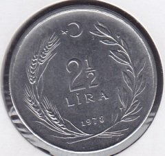 1978 Yılı 2.5 Lira Ters
