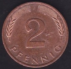 Almanya 2 Pfennig 1986 J