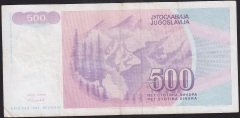 YUGOSLAVYA 500 DİNAR 1992 ÇOK TEMİZ
