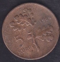 1966 Yılı 5 Kuruş Temiz