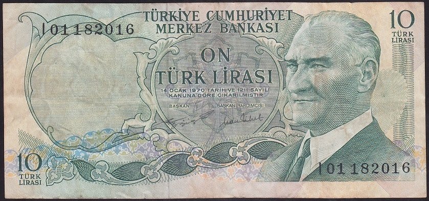 6.EMİSYON 2.TERTİP 10 LİRA I01 182016 ÇOK TEMİZ