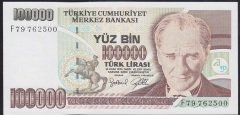 7.EMİSYON 3.TERTİP 100000 LİRA F79 762500 ÇİL