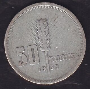 1935 Yılı 50 Kuruş Gümüş