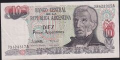 Arjantin 10 Pesos 1983 - 1985 Temiz Pick 313b