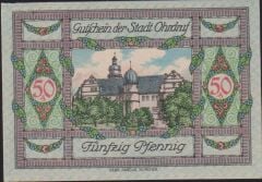 Almanya 50 Pfennig Notgeld 1921 Çil Filigranlı