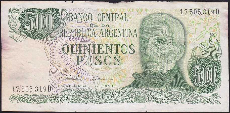 Arjantin 500 Pesos 1977 Haliyle Pick 303d