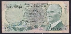 6.EMİSYON 1.TERTİP 10 LİRA E57 468076 ÇOK TEMİZ