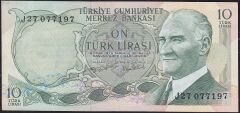 6.Emisyon 2.Tertip 10 Lira J27 077197 Çilaltı