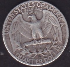 Amerika Çeyrek Dolar 1958 D Gümüş