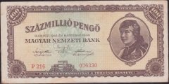 Macaristan 100000000 Pengo 1946 Çok Çok Temiz +