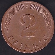 Almanya 2 Pfennig 1975 D