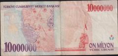 7.Emisyon 10 000 000 Lira C64 116347 Çok Temiz+