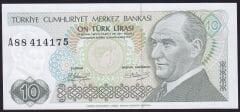7.Emisyon 1.Tertip 10 Lira A88 414175 Çilaltı Çil