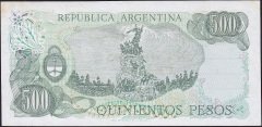 Arjantin 500 Pesos 1977 Çilaltı Çil ( Sararma lekeleri var) Pick 303d