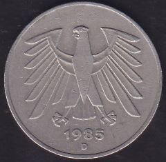 Almanya 5 Mark 1985 D