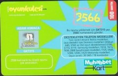 TURKCELL MUHABBET KART 100 KONTÖR ADAM ASMACA SKT 2008
