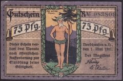 ALMANYA 75 PFENNİG NOTGELD 1921 ÇÇT +