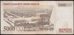 7.Emisyon 5 000 000 Lira H64 162090 Çok Temiz