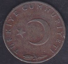 1965 Yılı 5 Kuruş Çok Temiz