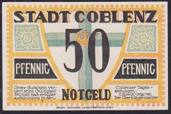 ALMANYA 50 PFENNİNG NOTGELD 1921 ÇİL