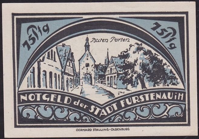 Almanya 75 Pfennig Notgeld 1921 Çilaltı Çil