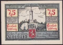 Notgeld Almanya 75 Pfennig 1921 Çil