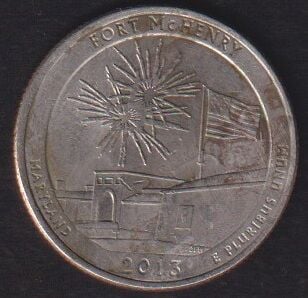 Amerika Çeyrek Dolar 2013 P Hatıra Fort McHenry Ulusal Anıt Bölgesi