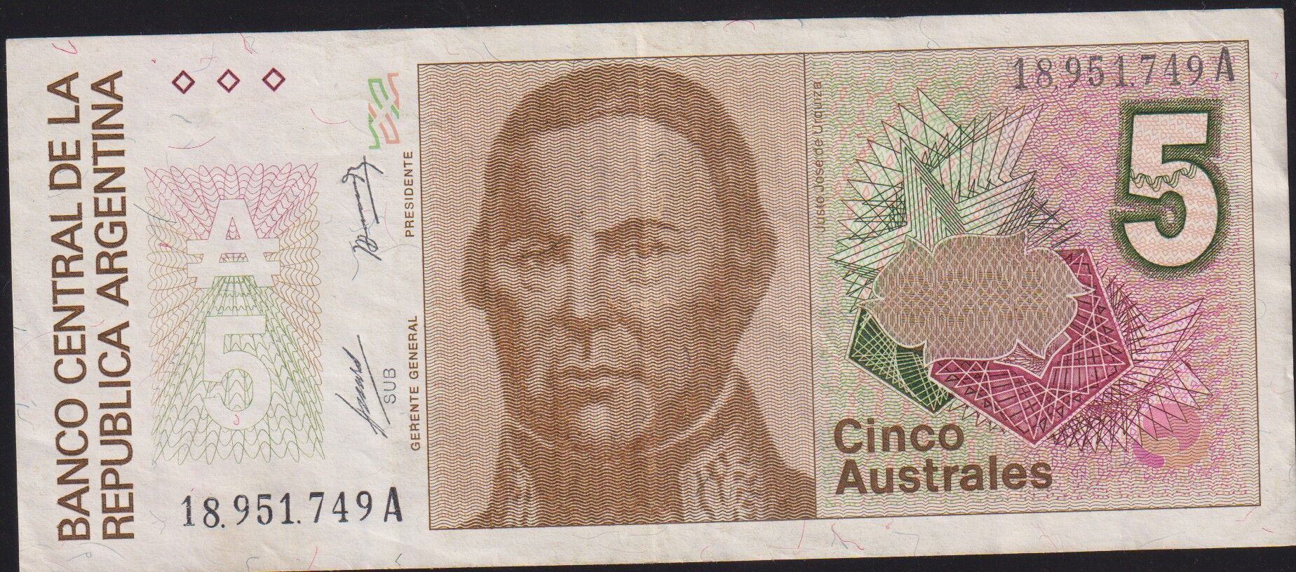 Arjantin 5 Australes 1985 - 1989 Çok Çok Temiz Pick 324a