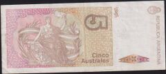 Arjantin 5 Australes 1985 - 1989 Çok Çok Temiz Pick 324a