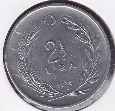 1976 Yılı 2.5 Lira Düz
